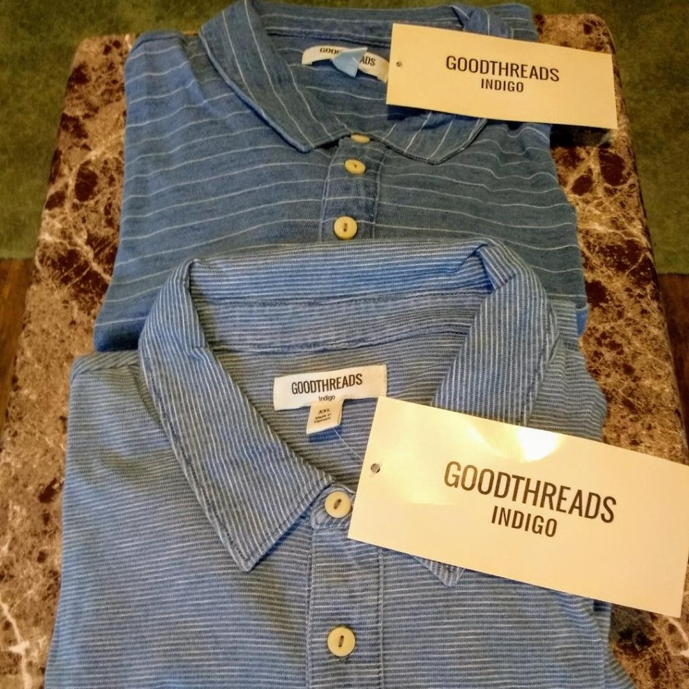 GOODTHREADS Men's Indigo Washed Polos + Bonus!!